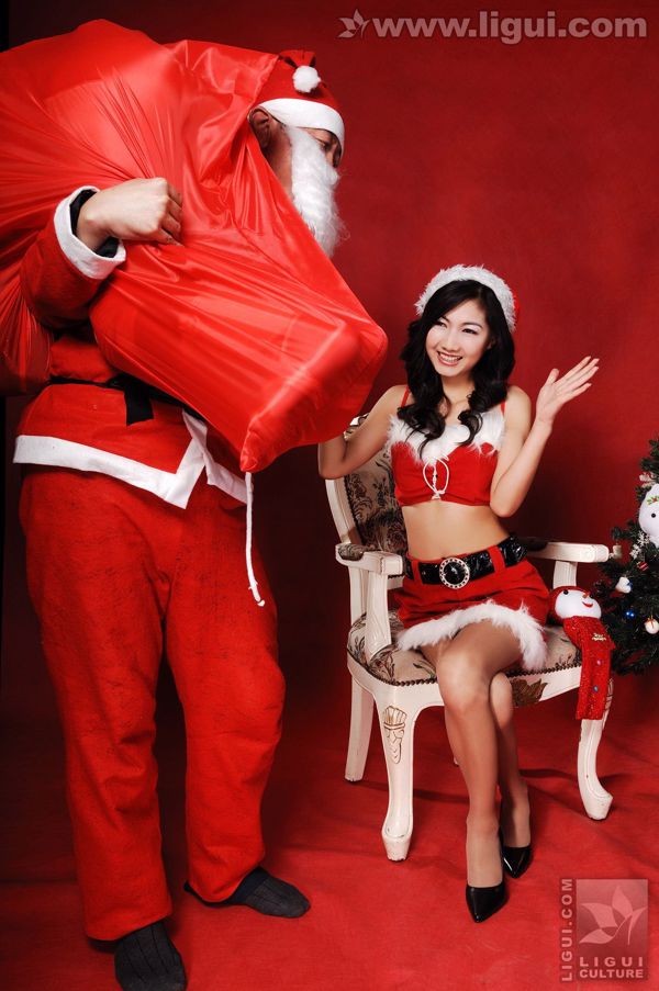 Modelo Yumi "Falling Christmas Angels" [丽 柜 美 ​​束 LiGui] Imagen de la foto del pie de seda