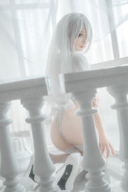 [Net Red COS] Аниме-блогер Stupid Momo - 2B-белое свадебное платье
