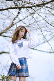 [Welfare COS] Cute girl Fushii_ Haitang - under the cherry tree