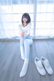 [COSสวัสดิการ] Lolita Sakura Ban Mayu - Blue and White Grid