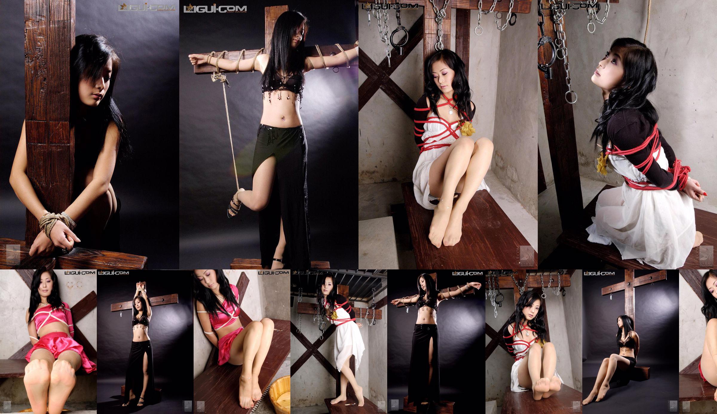 [丽柜美束LiGui] Model Saya "Red Dress Uniform Rope Art" Silk Foot Photo Picture No.a040a2 Page 8