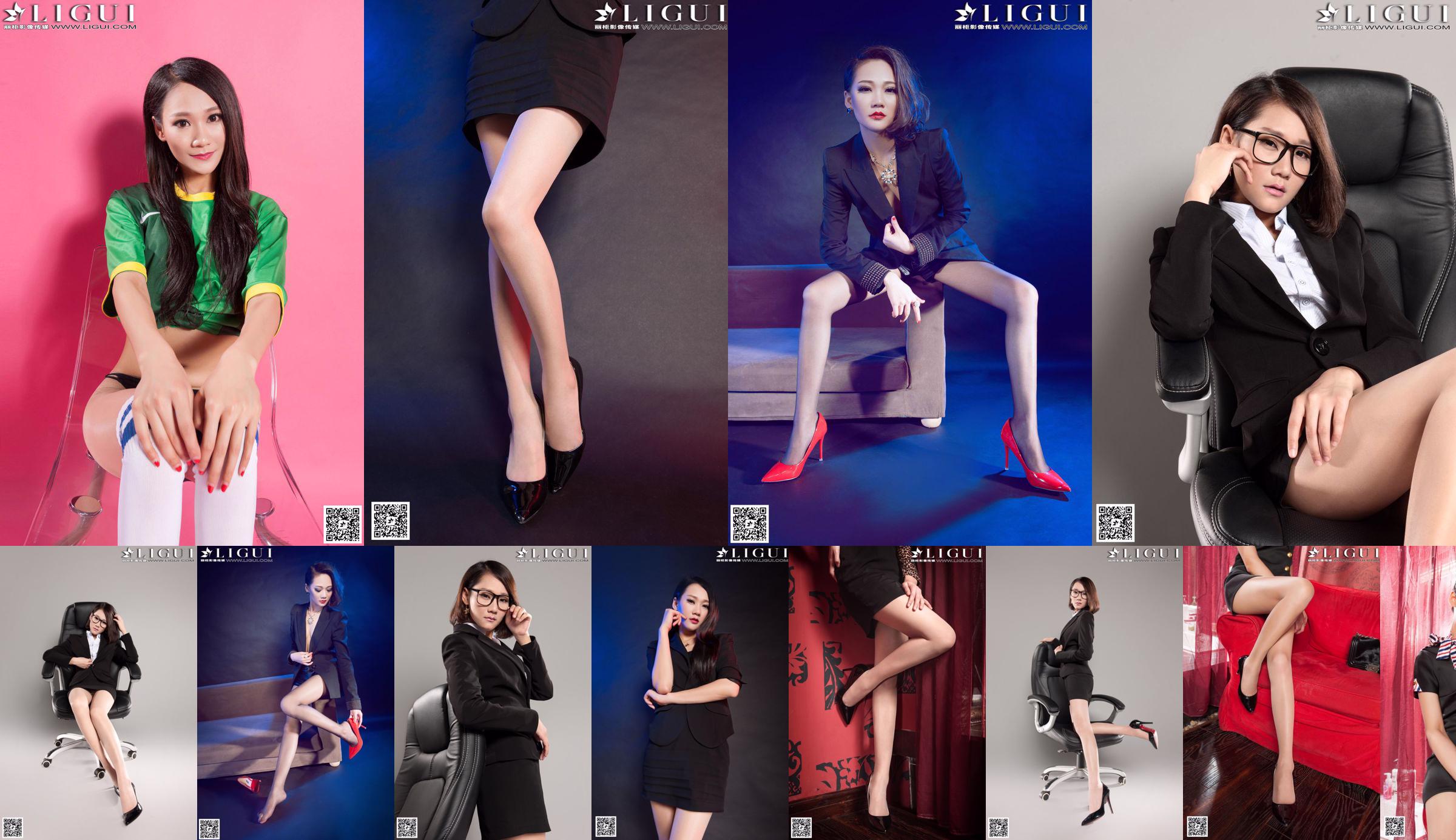 Model Mandy's „Queen of Grey Silk High Heels” Kolekcja pierwsza, środkowa i dolna [丽 柜 LiGui] Zdjęcie pięknych nóg i nefrytowych stóp No.d06515 Strona 1