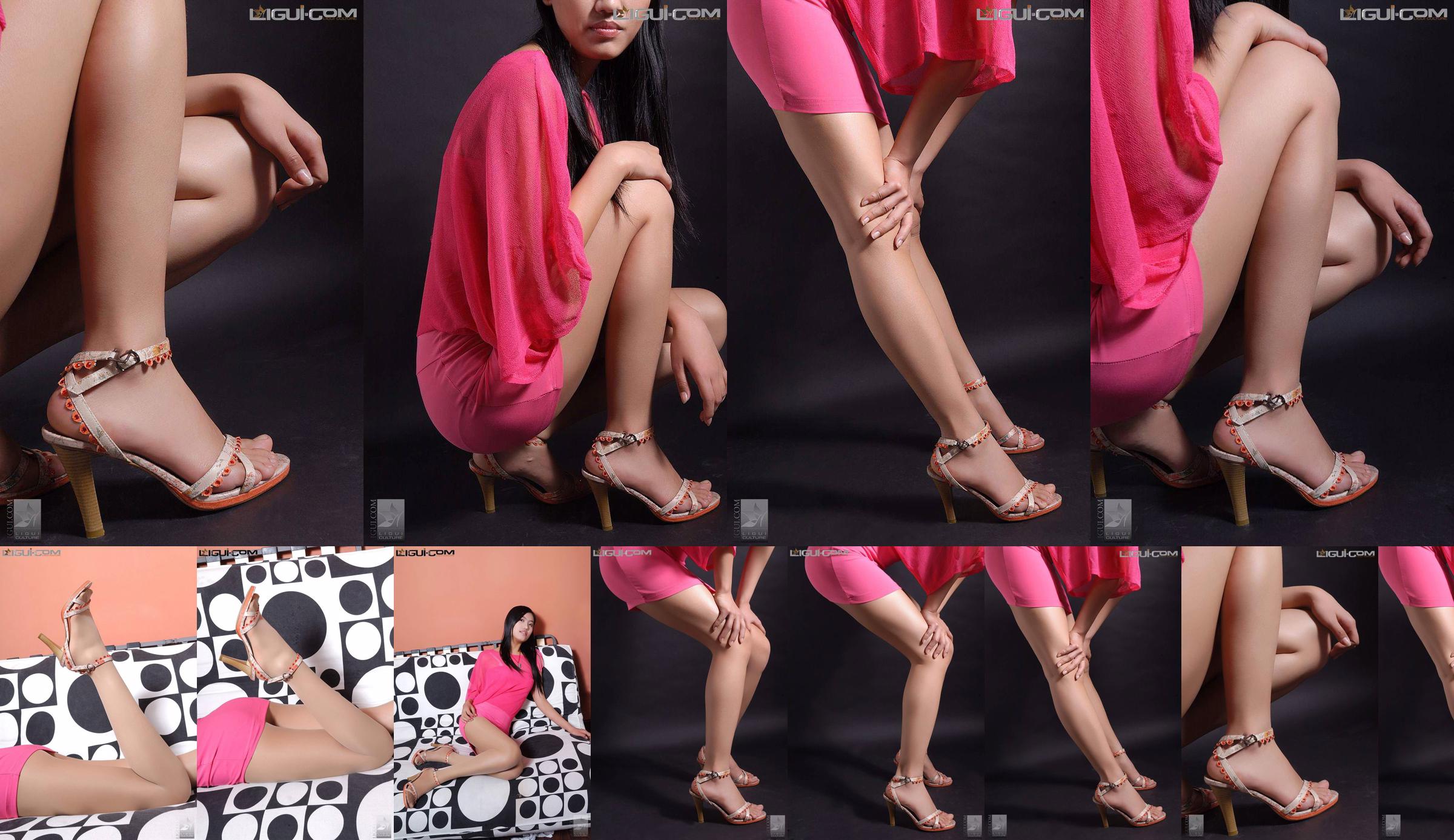 Model Jiang Na "Black and White with Geometry" [丽柜LiGui] Silk Foot Photo Picture No.654d99 Page 7