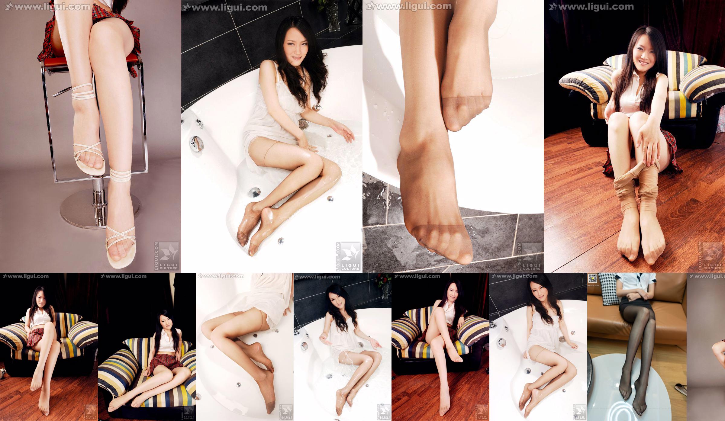 นางแบบเหวินถิง "Sweet and Cute Meat Stockings with High Heels" [丽柜 LiGui] ภาพถ่ายขาสวยและเท้าหยก No.7b8793 หน้า 1