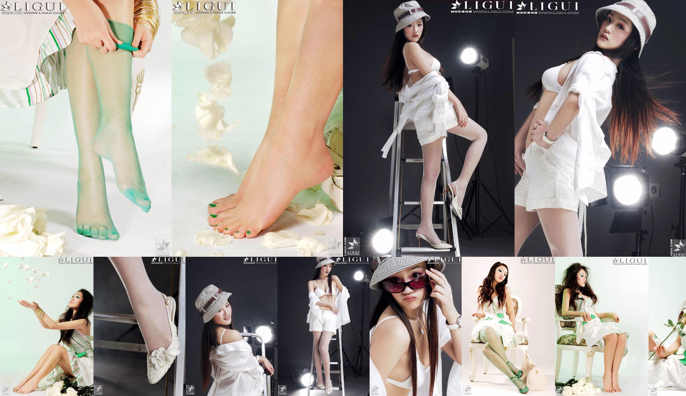 [丽柜贵 foot LiGui] นางแบบภาพถ่าย "Fashionable Foot" ของ Zhang Jingyan ขาสวยและเท้าไหม No.7ac046 หน้า 3