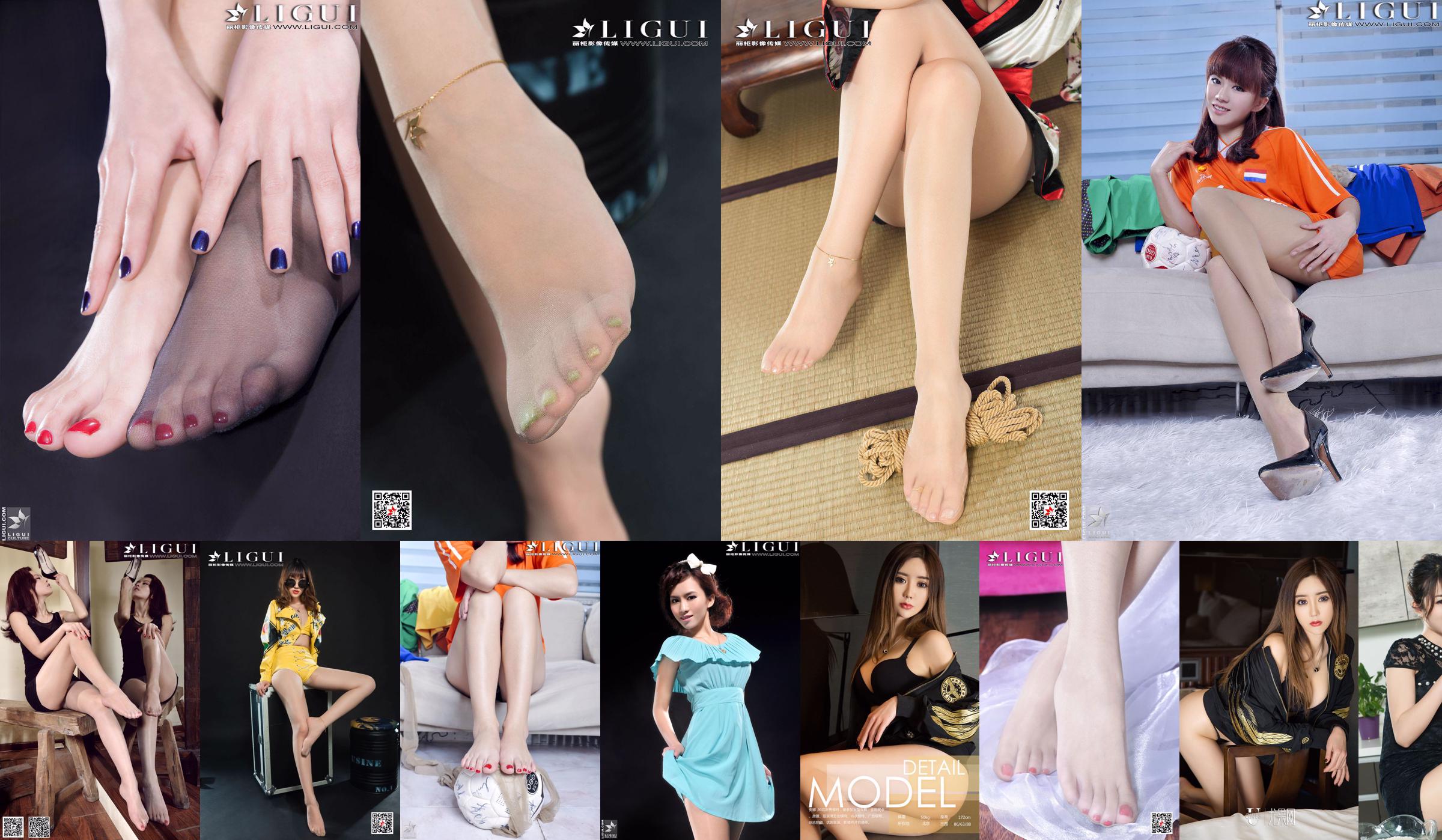 [丽 柜 LiGui] As belas pernas e pés de jade da modelo Anna "Tentação de meias e pés de carne" No.f2e250 Página 1